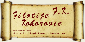 Filotije Kokorović vizit kartica